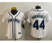 Youth Seattle Mariners #44 Julio Rodríguez White Cool Base Stitched Baseball Jersey