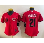 Women's Cincinnati Reds #21 Hunter Greene Red 2026 City Connect Stadium Stitched Baseball Jersey