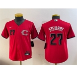 Women's Cincinnati Reds #27 Sal Stewart Red 2026 City Connect Stadium Stitched Baseball Jersey