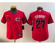 Women's Cincinnati Reds #27 Sal Stewart Red 2026 City Connect Stadium Stitched Baseball Jersey