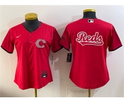 Women's Cincinnati Reds Team Big Logo Red 2026 City Connect Stadium Stitched Baseball Jersey