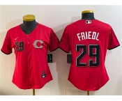 Women's Cincinnati Reds #29 TJ Friedl Red 2026 City Connect Stadium Stitched Baseball Jersey