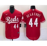 Youth Cincinnati Reds #44 Elly De La Cruz Number Red Cool Base Stitched Baseball Jersey
