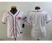 Youth Cincinnati Reds Blank White 2025 Speedway Classic Stitched Baseball Jersey