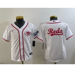Youth Cincinnati Reds Team Big Logo White 2025 Speedway Classic Stitched Baseball Jersey
