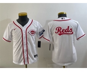 Youth Cincinnati Reds Team Big Logo White 2025 Speedway Classic Stitched Baseball Jersey