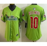 Women's Philadelphia Phillies #10 JT Realmuto Light Green Fashion Cool Base Jersey