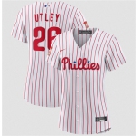 Women's Philadelphia Phillies #26 Chase Utley White 2026 Cool Base Stitched Jersey