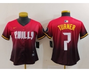 Women's Philadelphia Phillies #7 Trea Turner Red 2024 City Connect Limited Jersey