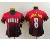 Women's Philadelphia Phillies #8 Nick Castellanos Red Red 2024 City Connect Limited Jersey