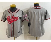 Women's Philadelphia Phillies Blank Gray 2026 Field of Dreams Stadium Stitched Baseball Jersey