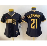 Youth Pittsburgh Pirates #21 Roberto Clemente Black 2026 City Connect Stadium Stitched Baseball Jersey