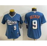 Youth Milwaukee Brewers #9 Bob Uecker Mineral Blue 2026 City Connect Stadium Stitched Baseball Jersey