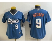 Youth Milwaukee Brewers #9 Bob Uecker Mineral Blue 2026 City Connect Stadium Stitched Baseball Jersey