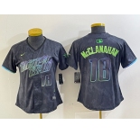 Women's Tampa Bay Rays #18 Shane McClanahan Charcoal 2024 City Connect Player Number Limited Cool Base Jersey