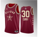 Men 2024 All Star #30 Stephen Curry Crimson Stitched Basketball Jersey