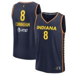 Men's Indiana Fever #8 Sophie Cunningham Navy Stitched Basketball Jersey