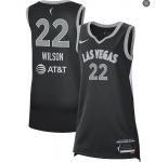 Mens Unisex Las Vegas Aces #22 A'ja Wilson Black Explorer Edition Player Jersey