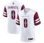 Youth Washington Commanders #0 Mike Sainristil Nike White Away Limited Jersey