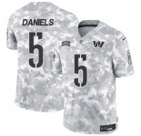 Youth Washington Commanders #5 Jayden Daniels 2024 F U S E Arctic Camo Salute To Service Limited Stitched Football Jersey