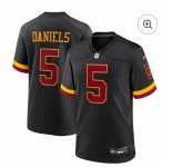 Youth Washington Commanders #5 Jayden Daniels Black Nike Hail Raiser Game Stitched Jersey