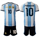 Men's Argentina #10 MARADONA National Team FIFA x World Cup 2026 Home White On Field Jersey