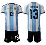 Men's Argentina #13 ROMERO National Team FIFA x World Cup 2026 Home White On Field Jersey