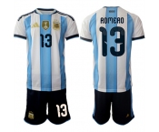 Men's Argentina #13 ROMERO National Team FIFA x World Cup 2026 Home White On Field Jersey