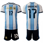 Men's Argentina #17 GARNACHO National Team FIFA x World Cup 2026 Home White On Field Jersey