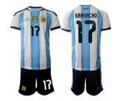 Men's Argentina #17 GARNACHO National Team FIFA x World Cup 2026 Home White On Field Jersey