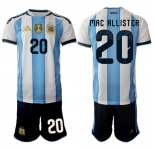 Men's Argentina #20 MAC ALLISTER National Team FIFA x World Cup 2026 Home White On Field Jersey