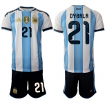 Men's Argentina #21 DYBALA National Team FIFA x World Cup 2026 Home White On Field Jersey