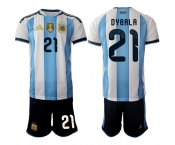 Men's Argentina #21 DYBALA National Team FIFA x World Cup 2026 Home White On Field Jersey