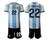 Men's Argentina #22 L.MARTINEZ National Team FIFA x World Cup 2026 Home White On Field Jersey