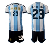 Men's Argentina #23 E.MARTINEZ National Team FIFA x World Cup 2026 Home White On Field Jersey