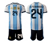 Men's Argentina #24 E.FEANANDEZ National Team FIFA x World Cup 2026 Home White On Field Jersey