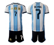 Men's Argentina #7 DE PAUL National Team FIFA x World Cup 2026 Home White On Field Jersey