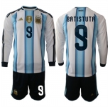 Men's Argentina #9 BATISTUTA Long Sleeve National Team FIFA x World Cup 2026 Home White On Field Jersey