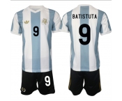 Men's Argentina #9 Gabriel Batistuta White Blue 2024-25 50th Anniversary Home Soccer Jersey Suit