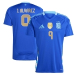 Men's Argentina #9 Julián álvarez 2024 Blue Away Soccer Jersey