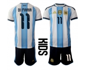 Youth Argentina #11 DI MARIA National Team FIFA x World Cup 2026 Home White On Field Kids Jersey