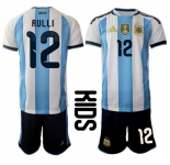 Youth Argentina #12 RULLI National Team FIFA x World Cup 2026 Home White On Field Kids Jersey