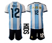 Youth Argentina #12 RULLI National Team FIFA x World Cup 2026 Home White On Field Kids Jersey