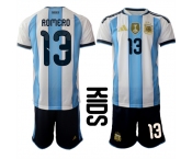 Youth Argentina #13 ROMERO National Team FIFA x World Cup 2026 Home White On Field Kids Jersey