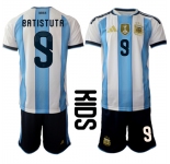 Youth Argentina #9 BATISTUTA National Team FIFA x World Cup 2026 Home White On Field Kids Jersey