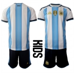Youth Argentina Blank White Blue 2025-26 Home Soccer Jersey Suit