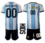 Youth Argentina Custom White Blue 2025-26 Home Soccer Jersey Suit