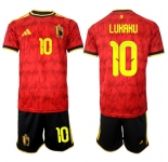Men's Belgium #10 LUKAKU National Team FIFA x World Cup 2026 Home Red On Field Jersey