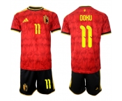 Men's Belgium #11 DOKU National Team FIFA x World Cup 2026 Home Red On Field Jersey