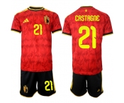 Men's Belgium #21 CASTAGNE National Team FIFA x World Cup 2026 Home Red On Field Jersey